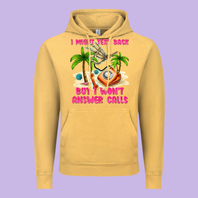I Might Text Back Vintage Hoodie Designed By Texasbilliewilder