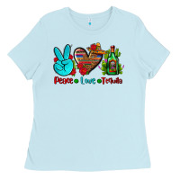 Baby Blue peace love tequila Ladies Tee - AdoDesignShop