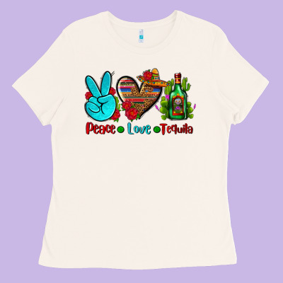 Peace Love Tequila Ladies Tee Designed By Adodesignshop