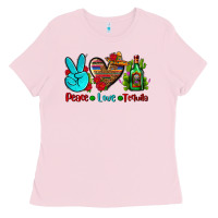 Bubblegum Pink peace love tequila Ladies Tee - AdoDesignShop