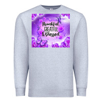 Heather Grey thankful greatful blessed Premium Sweatshirt - NancyCooperArtShop