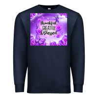 Navy thankful greatful blessed Premium Sweatshirt - NancyCooperArtShop