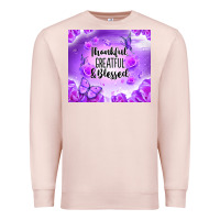 Pale Pink thankful greatful blessed Premium Sweatshirt - NancyCooperArtShop