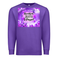 Purple thankful greatful blessed Premium Sweatshirt - NancyCooperArtShop