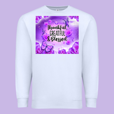 Thankful Greatful Blessed Premium Sweatshirt Designed By Nancycooperartshop