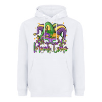 White mardi gras Heavyweight Hoodie - MaliasSmallBusiness