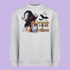 Black Witch Vibes Heavyweight Sweatshirt Designed By Texasbilliewilder