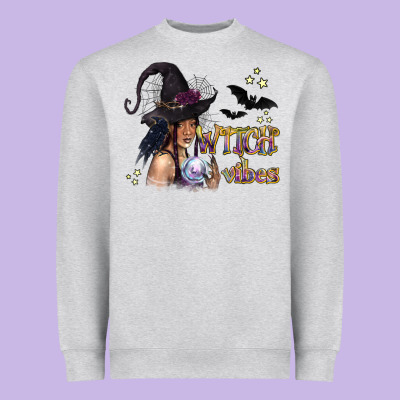 Black Witch Vibes Heavyweight Sweatshirt Designed By Texasbilliewilder