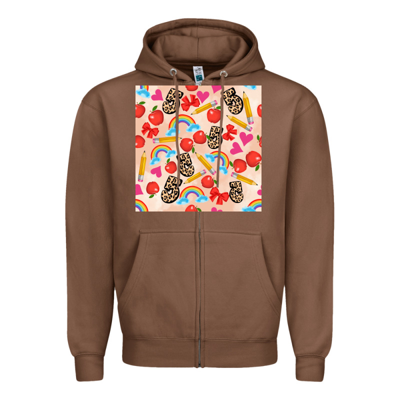 Back To School Seamless Pattern 5 (3600x3600) Zipper Hoodie by AdoDesignShop | Teevron