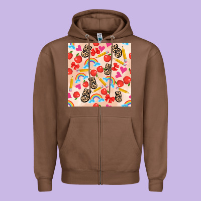 Back To School Seamless Pattern 5 (3600x3600) Zipper Hoodie Designed By Adodesignshop