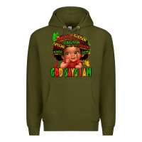 Army Green god says i am juneteenth kid Premium Hoodie - LillyAllenDesigns
