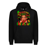 Black god says i am juneteenth kid Premium Hoodie - LillyAllenDesigns