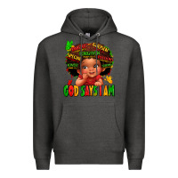 Charcoal Heather god says i am juneteenth kid Premium Hoodie - LillyAllenDesigns
