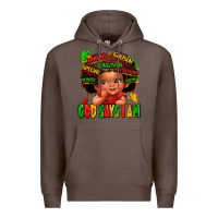 Coffee god says i am juneteenth kid Premium Hoodie - LillyAllenDesigns