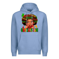 Colony Blue god says i am juneteenth kid Premium Hoodie - LillyAllenDesigns