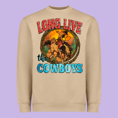 Long Live The Cowboys Heavyweight Sweatshirt Designed By Zillion Design Studio
