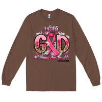 Chestnut breast cancer with god all things are possible Long Sleeve Tee - Artiststas
