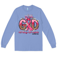 Colony Blue breast cancer with god all things are possible Long Sleeve Tee - Artiststas