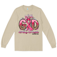 Mushroom breast cancer with god all things are possible Long Sleeve Tee - Artiststas