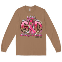 Toasted Coconut breast cancer with god all things are possible Long Sleeve Tee - Artiststas