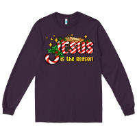 Plum jesus is the reason with christmas candy ado Long Sleeve Tee - AdoDesignShop