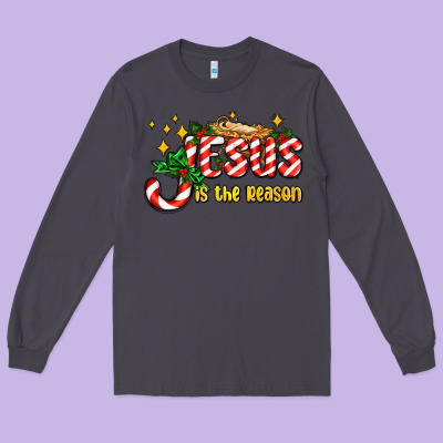 Jesus Is The Reason With Christmas Candy Ado Long Sleeve Tee Designed By Adodesignshop