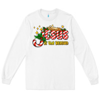 White jesus is the reason with christmas candy ado Long Sleeve Tee - AdoDesignShop