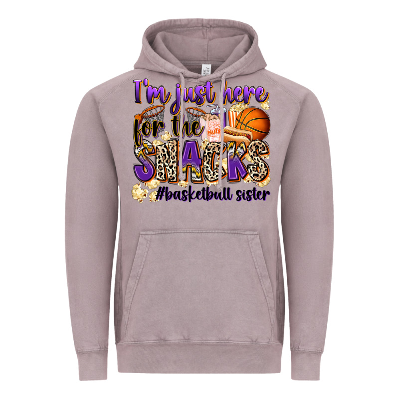 I'm Just Here For The Snacks #basketball Sister Vintage Hoodie by Zillion Design Studio | Teevron