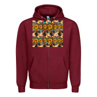 Burgundy seamless poultry farm sunflowers chicken coop tumbler Zipper Hoodie - Artiststas