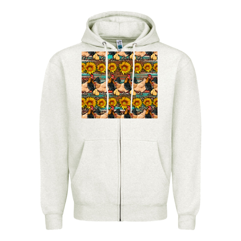 Seamless Poultry Farm Sunflowers Chicken Coop Tumbler Zipper Hoodie by Artiststas | Teevron