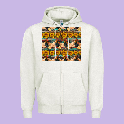 Seamless Poultry Farm Sunflowers Chicken Coop Tumbler Zipper Hoodie Designed By Artiststas