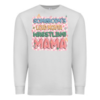 Dove Grey somebody's loud mouth wrestling mama Premium Sweatshirt - MaliasSmallBusiness