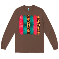 Chestnut Colored Leopard and Wood Patterned Western Brush Strokes Long Sleeve Tee - Bettercallsaul