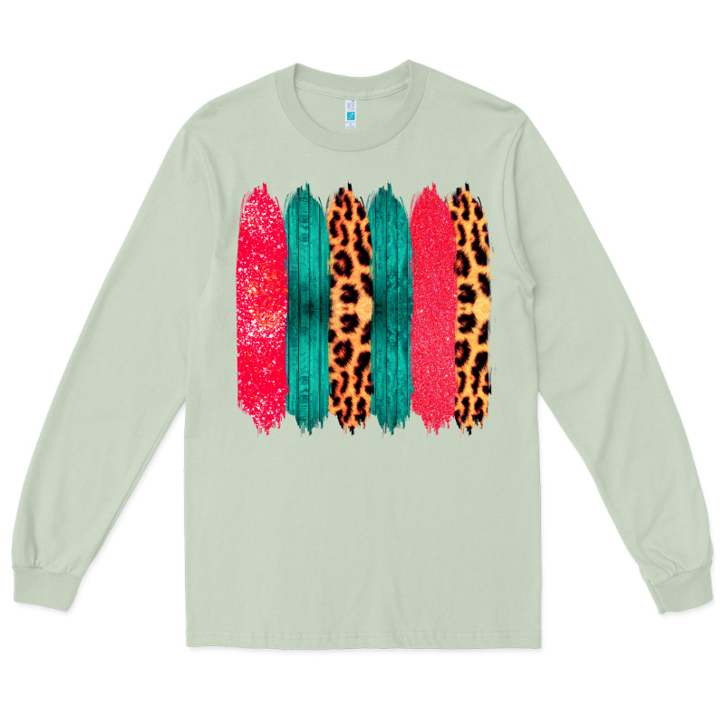 Colored Leopard And Wood Patterned Western Brush Strokes Long Sleeve Tee by Bettercallsaul | Teevron