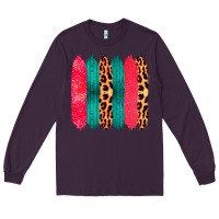 Plum Colored Leopard and Wood Patterned Western Brush Strokes Long Sleeve Tee - Bettercallsaul