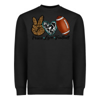 Black peace love football Heavyweight Sweatshirt - RanaPortraitStore