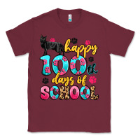 Burgundy happy 100th days of school cat Classic Tee - Artiststas