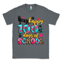 Charcoal Heather happy 100th days of school cat Classic Tee - Artiststas