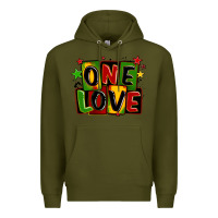 Army Green one love juneteenth Premium Hoodie - LillyAllenDesigns
