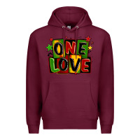 Burgundy one love juneteenth Premium Hoodie - LillyAllenDesigns