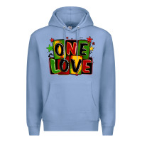 Colony Blue one love juneteenth Premium Hoodie - LillyAllenDesigns