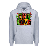 Heather Grey one love juneteenth Premium Hoodie - LillyAllenDesigns