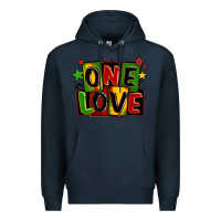 Navy one love juneteenth Premium Hoodie - LillyAllenDesigns