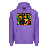 Purple one love juneteenth Premium Hoodie - LillyAllenDesigns