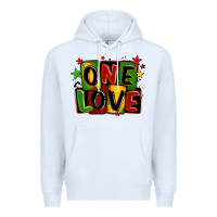 White one love juneteenth Premium Hoodie - LillyAllenDesigns
