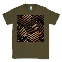 Army Green melanin american flag seamless pattern Classic Tee - BundleAndBundleShop