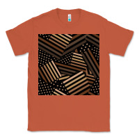 Copper melanin american flag seamless pattern Classic Tee - BundleAndBundleShop