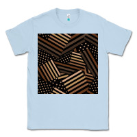 Dusty Blue melanin american flag seamless pattern Classic Tee - BundleAndBundleShop