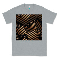 Heather Grey melanin american flag seamless pattern Classic Tee - BundleAndBundleShop