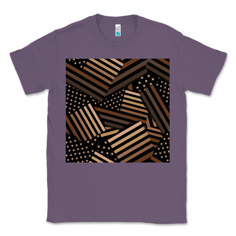 Melanin American Flag Seamless Pattern Classic Tee by BundleAndBundleShop | Teevron